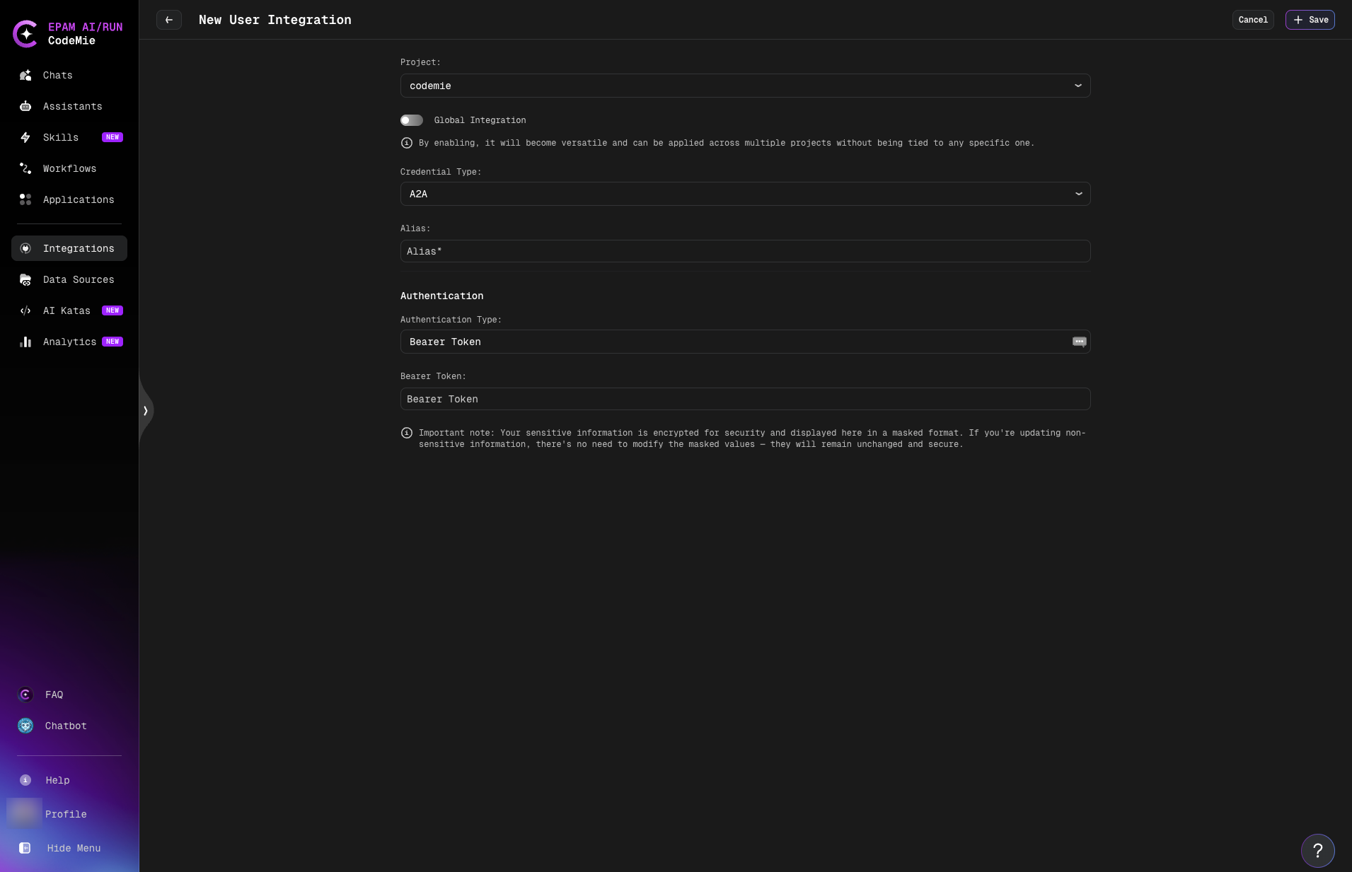 Bearer Token authentication