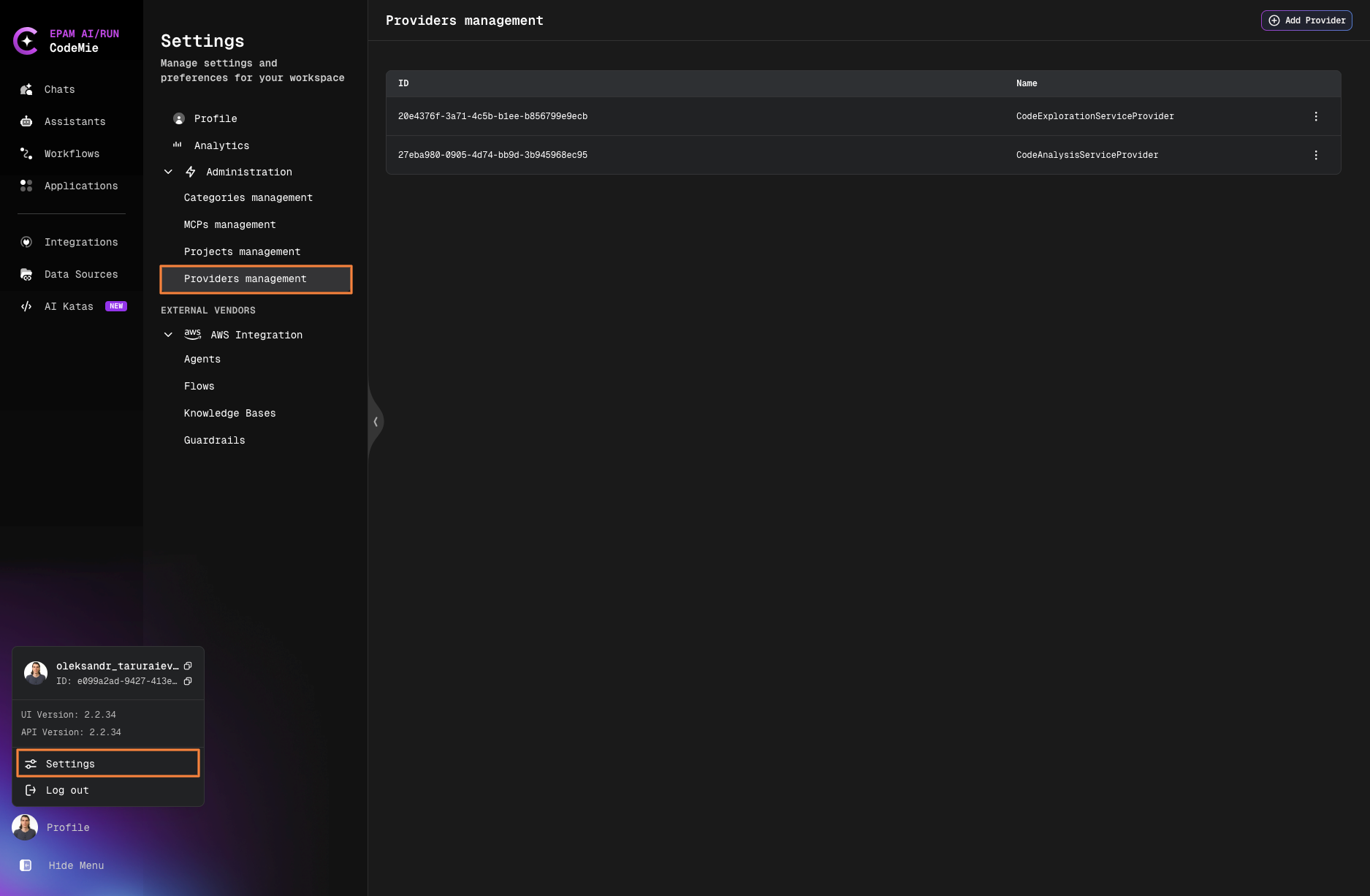 Providers Management