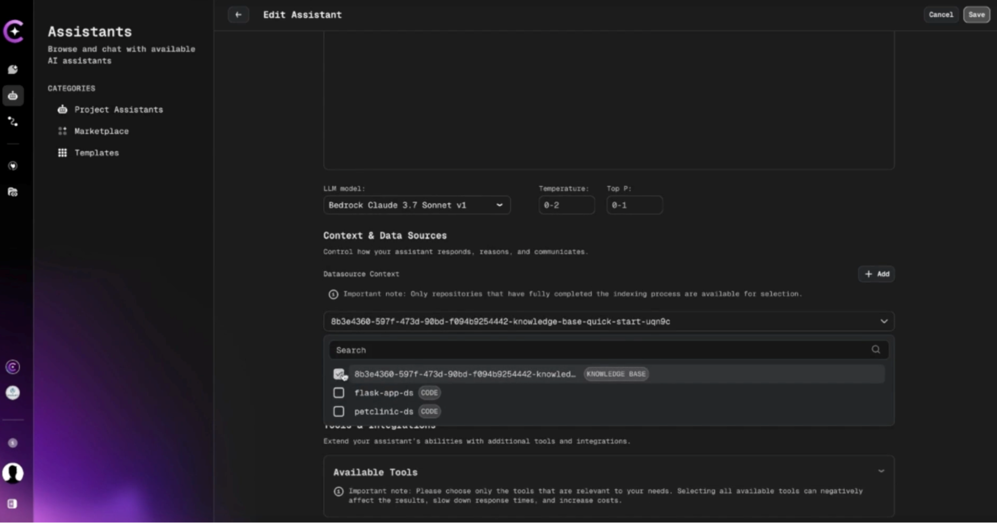 AWS DataSource Dropdown Select