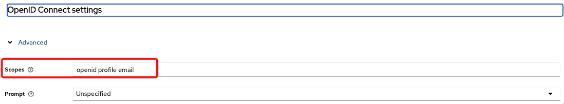 Default Scopes Configuration