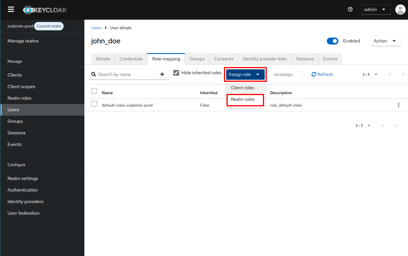 Assign Role Button