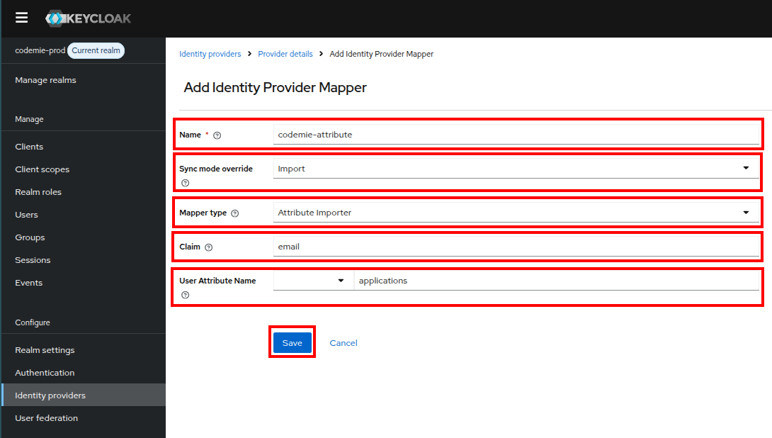 Attribute Mapper Configuration