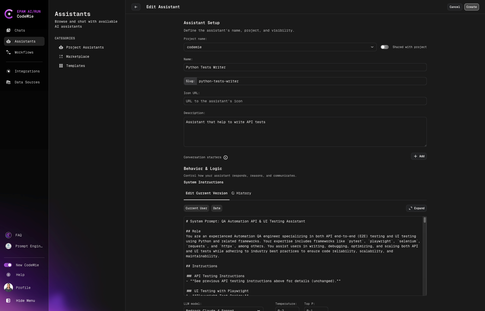 Assistant Configuration