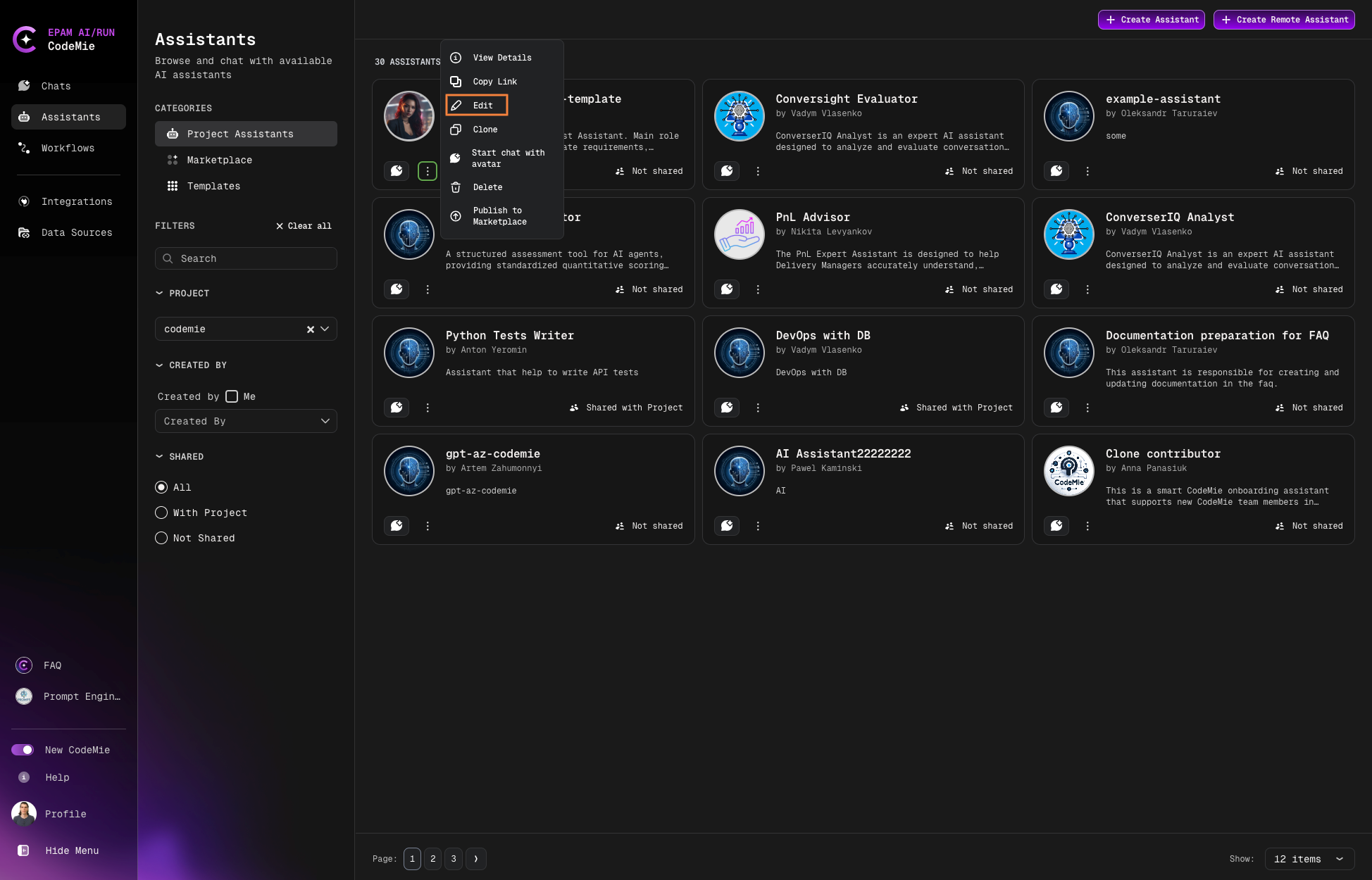 Create Workflow from Template menu