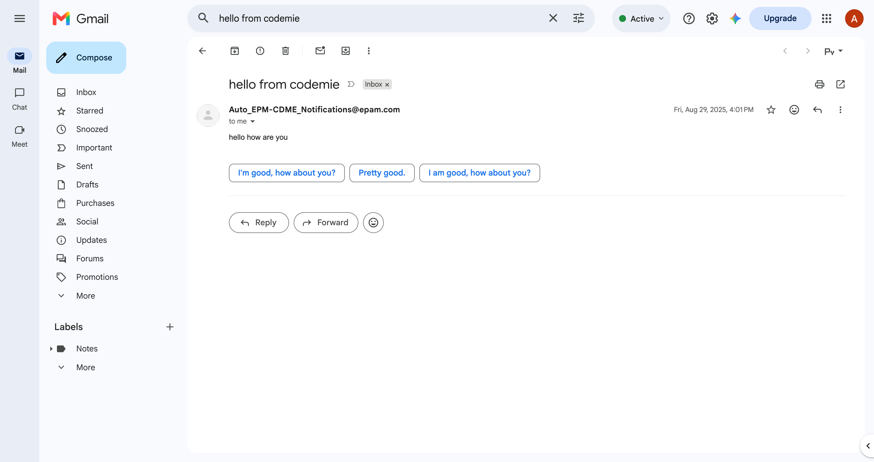 Email sent