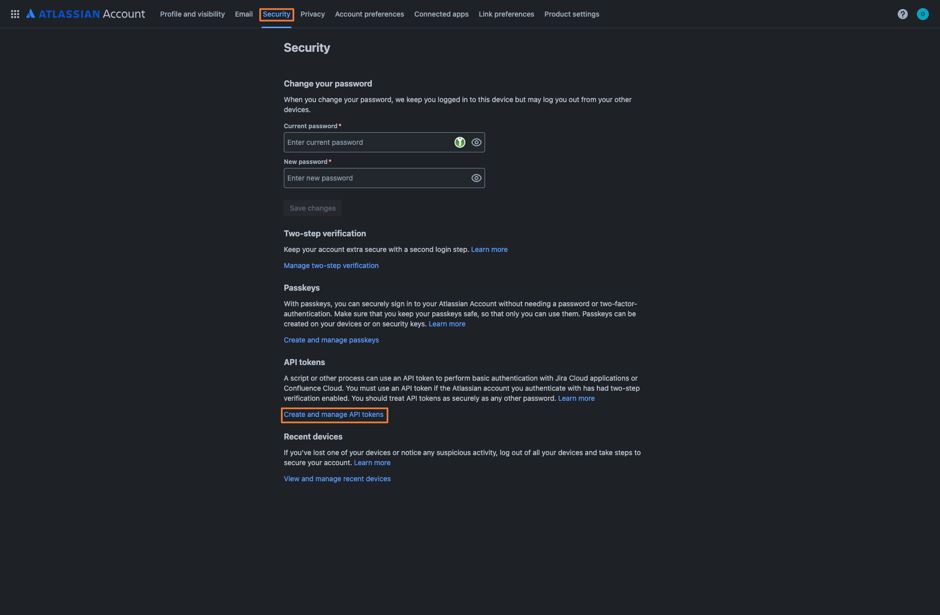 Atlassian Security Settings